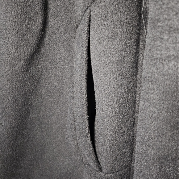 Men’s Jet Black Wool Blend Car Coat Tailored Classic Minimalist Jacket Size Med - Picture 9 of 16